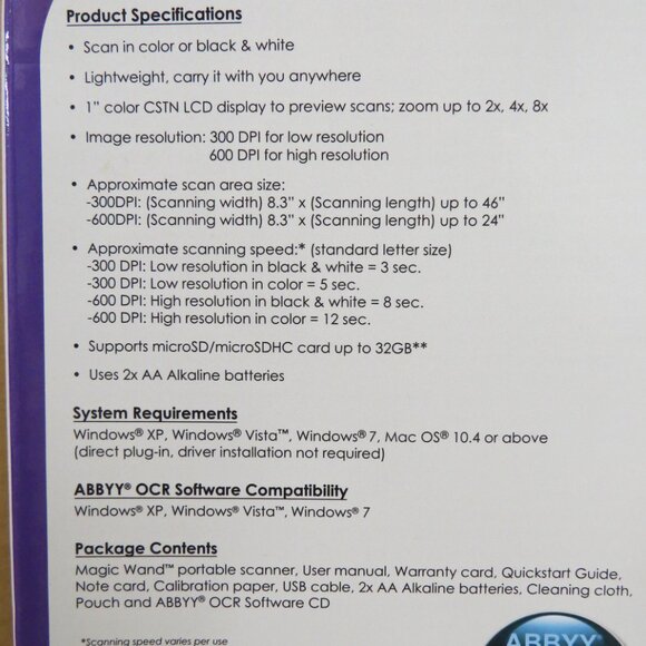 Magic Wand Portable Scanner Scan Connect View ST440PU Purple NEW IOB - Picture 5 of 8